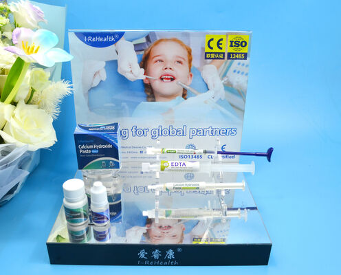 Doppelmekanismen von antibakteriell und entzündungshemmend
Vorgemischtes Kalziumhydroxid-Paste mit Iodoform - Wurzelkanal-Füllmaterial für Kinder mit 2 g Packung